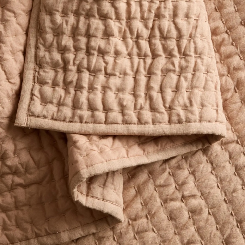 NWOT QUINCE European Linen Cotton Stitch Quilt King/Cal King Desert Sunset 3387 - Picture 6 of 11
